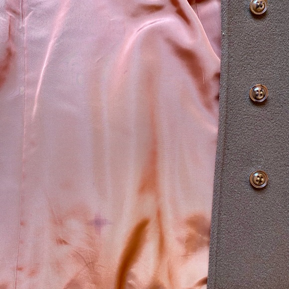 Vintage 1960s Brown Wool Tench Coat - Picture 7 of 8